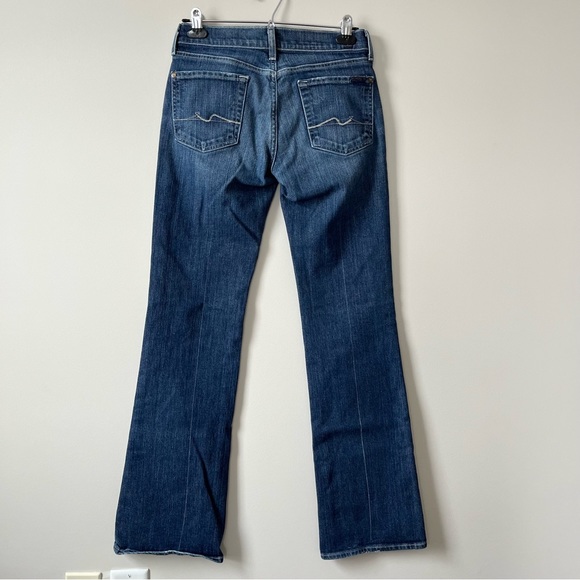 7 For All Mankind Bootcut Jeans Sz 27 Vintage Wavy Stitch Mid Rise Denim - Picture 3 of 8